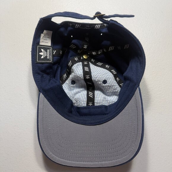 Adidas Originals Navy Blue Trefoil Dad Hat – Adjustable Cotton Baseball Cap - Picture 2 of 4